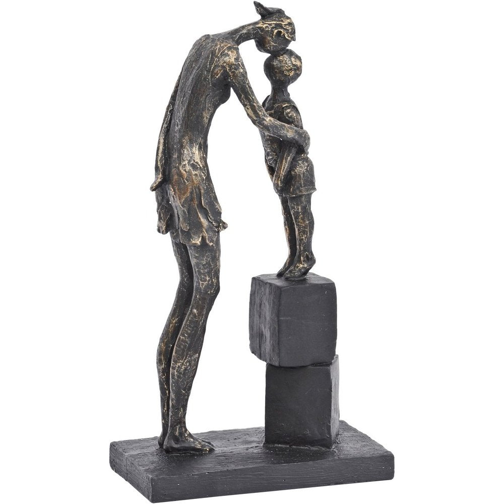 Product photograph of Libra Calm Neutral Collection - Mother And Child On Blocks Sculpture Antique Bronze from Olivia's