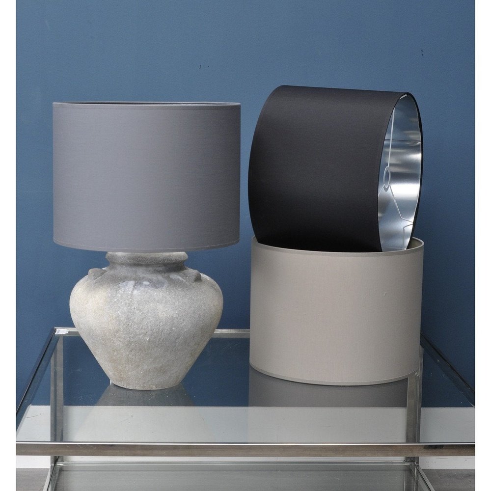 Product photograph of Libra Midnight Mayfair Collection - Lined Drum 16 Lampshade Black And Silver from Olivia's.