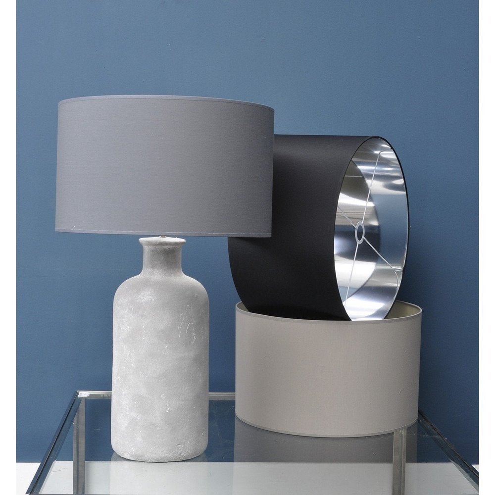 Product photograph of Libra Urban Botanic Collection - Lined Drum 20 Lampshade Grey And Silver from Olivia's.