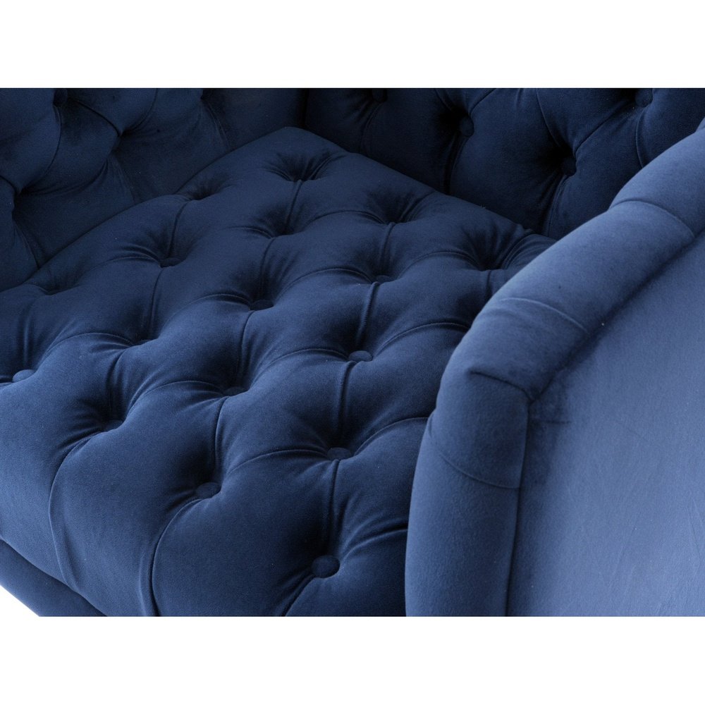 Product photograph of Libra Urban Botanic Collection - Arya Button Detail Occasional Chair Blue Velvet from Olivia's.