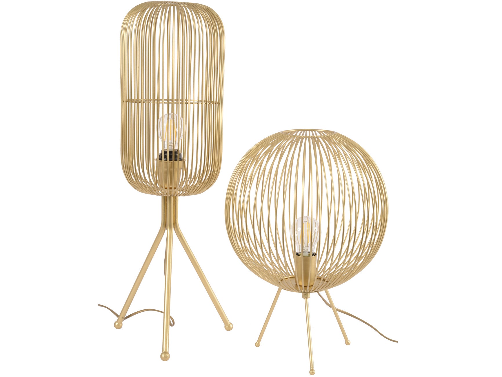 Product photograph of Libra Urban Botanic Collection - Tova Spherical Tripod Table Lamp Gold from Olivia's.