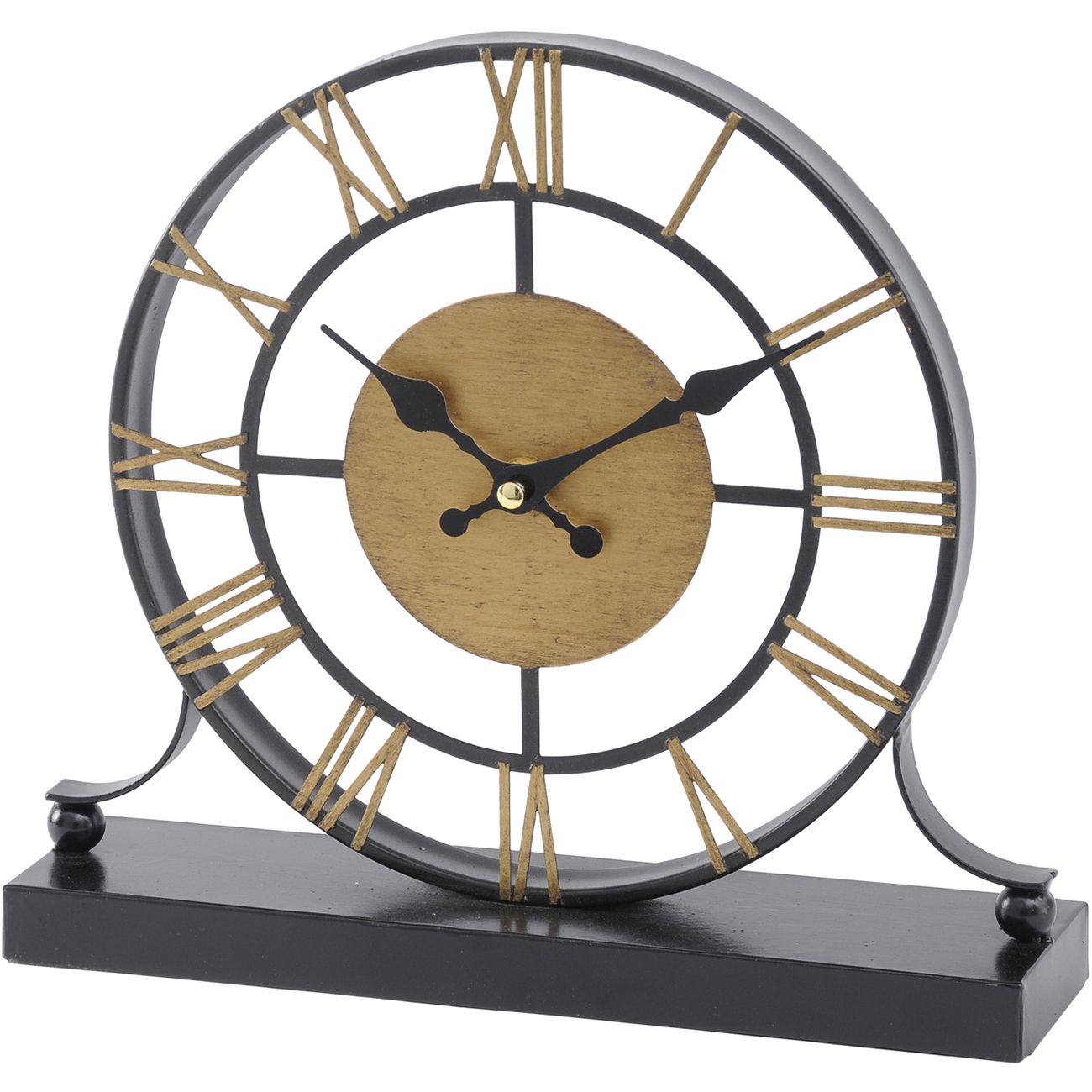 Libra Skeleton Mantel Clock Black And Antique Brass Outlet