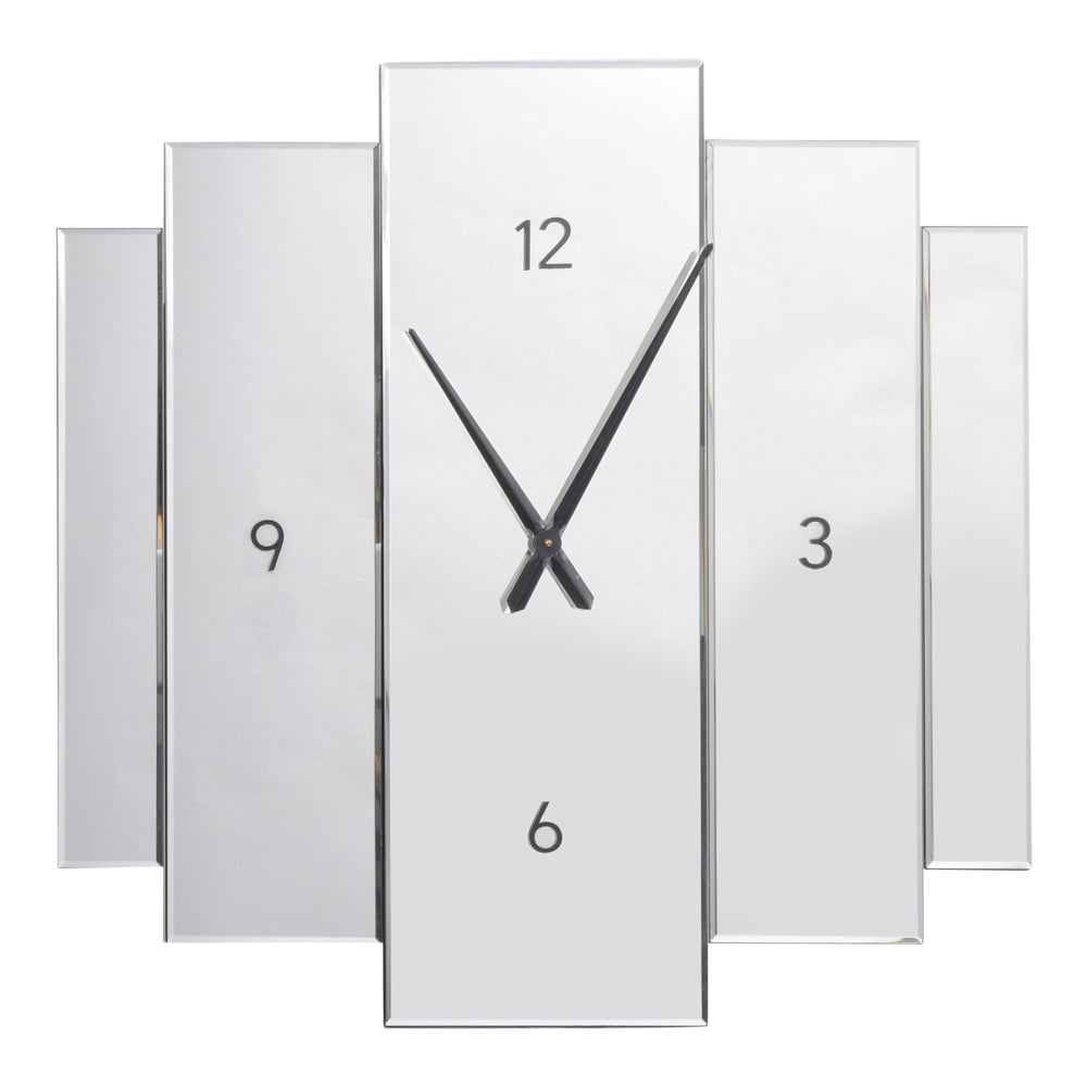 Product photograph of Libra Midnight Mayfair Collection - Aruna Modern Mirrored Wall Clock from Olivia's