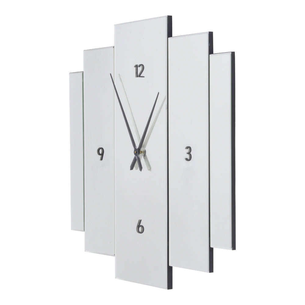 Product photograph of Libra Midnight Mayfair Collection - Aruna Modern Mirrored Wall Clock from Olivia's.