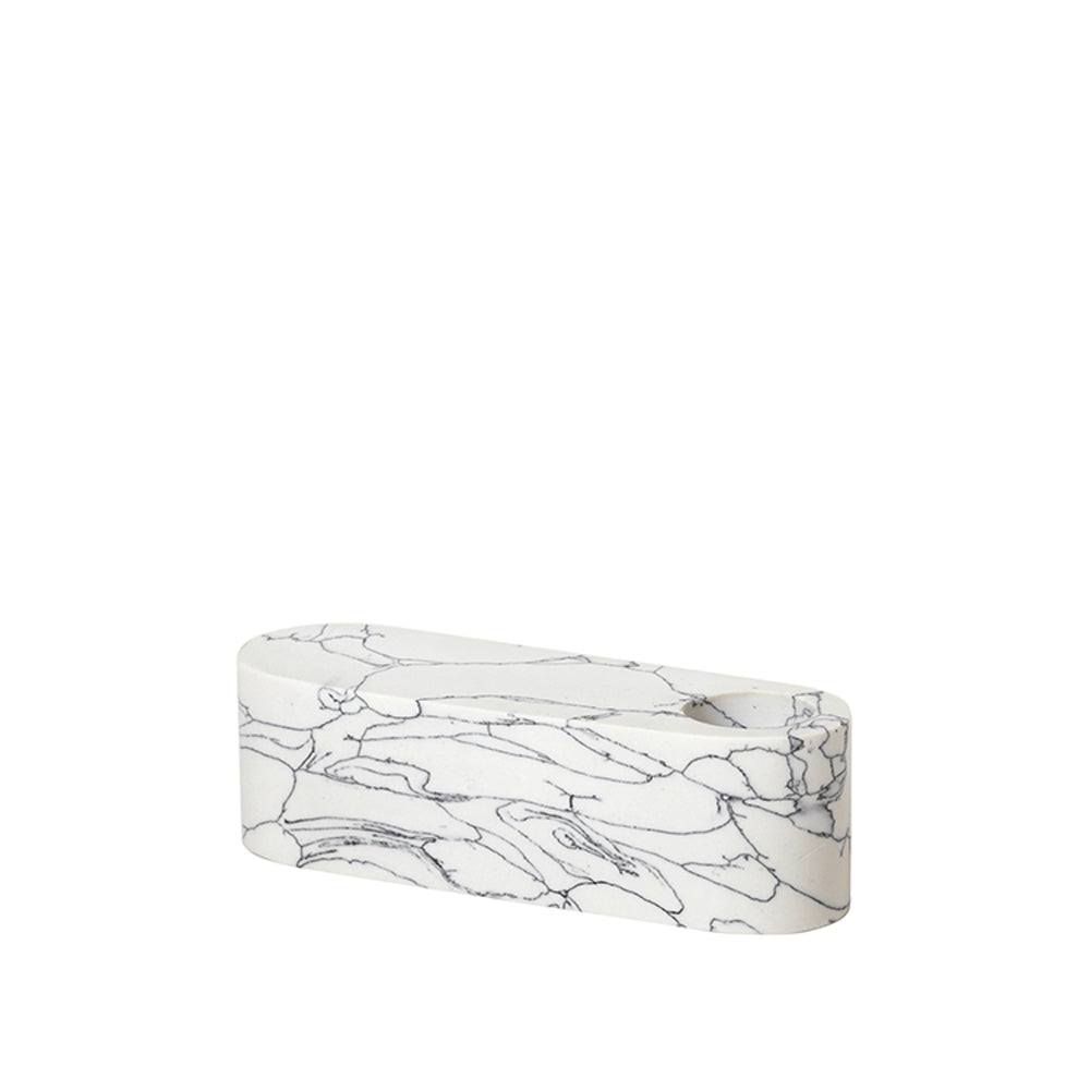 Product photograph of Broste Copenhagen Anna Candle Holder White And Black from Olivia's