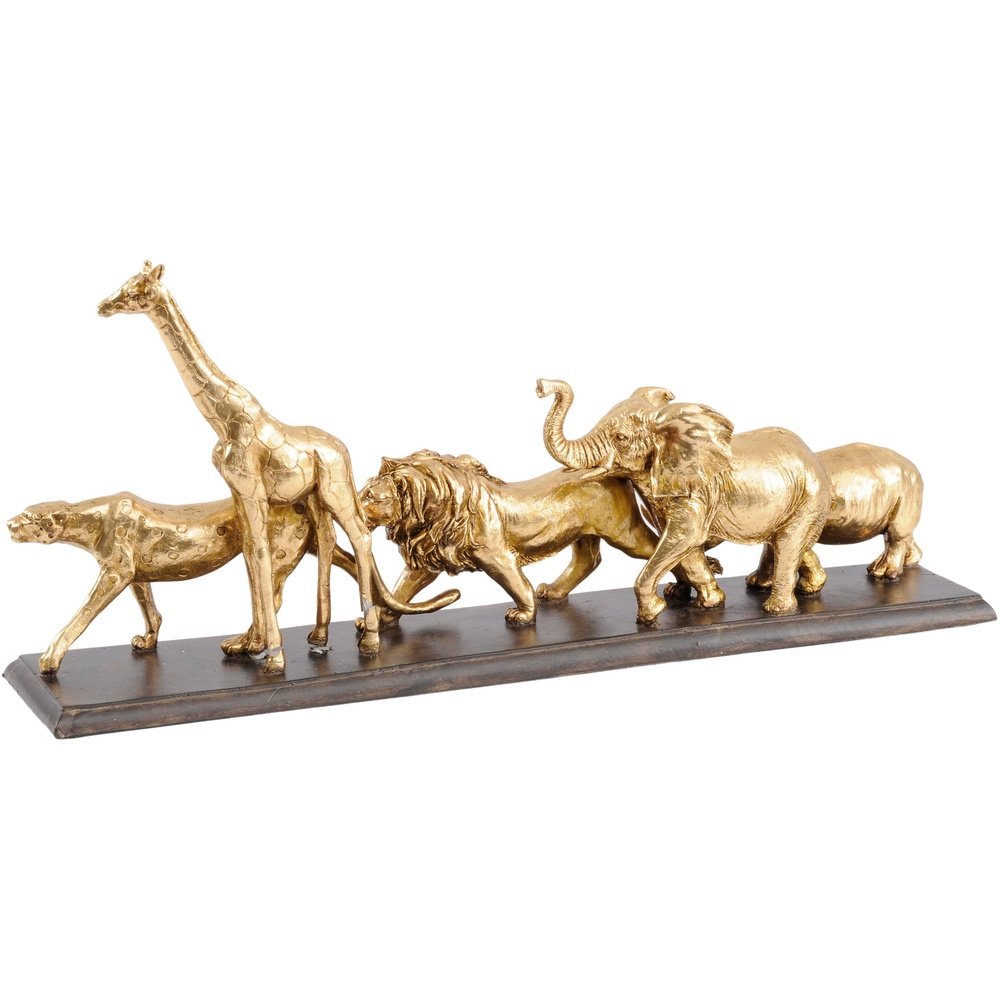 Libra Luxurious Glamour Collection Safari Wild Animals Sculpture Gold Resin