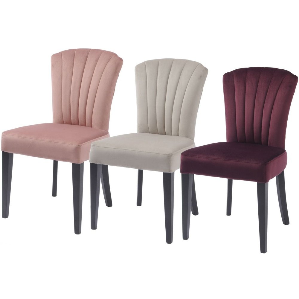 Product photograph of Libra Midnight Mayfair Collection - Henley Velvet Shell Upholstered Dining Chair Plum from Olivia's.