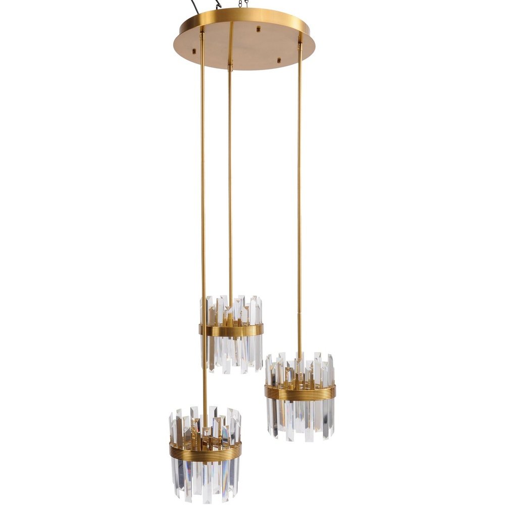 Product photograph of Libra Interiors Set Of Three Crystal Pendant Lights from Olivia's.