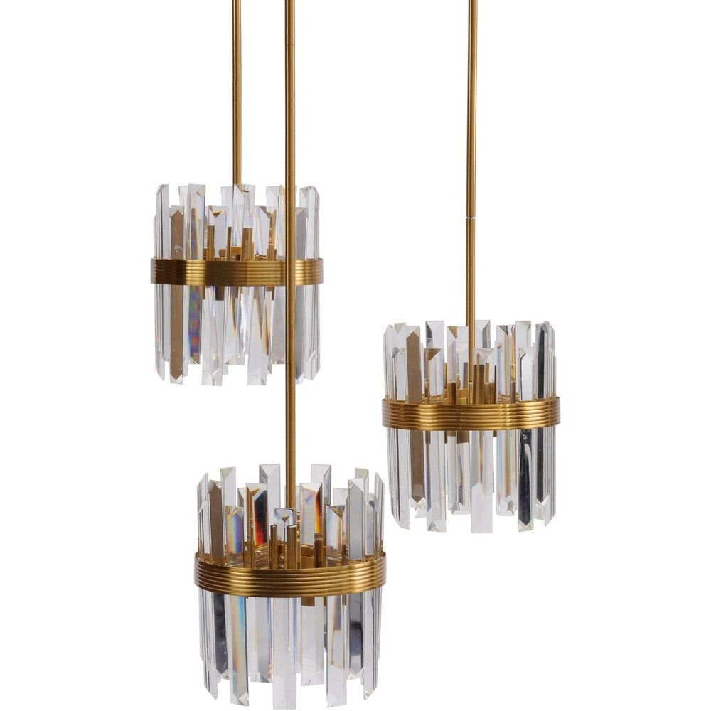 Product photograph of Libra Interiors Set Of Three Crystal Pendant Lights from Olivia's