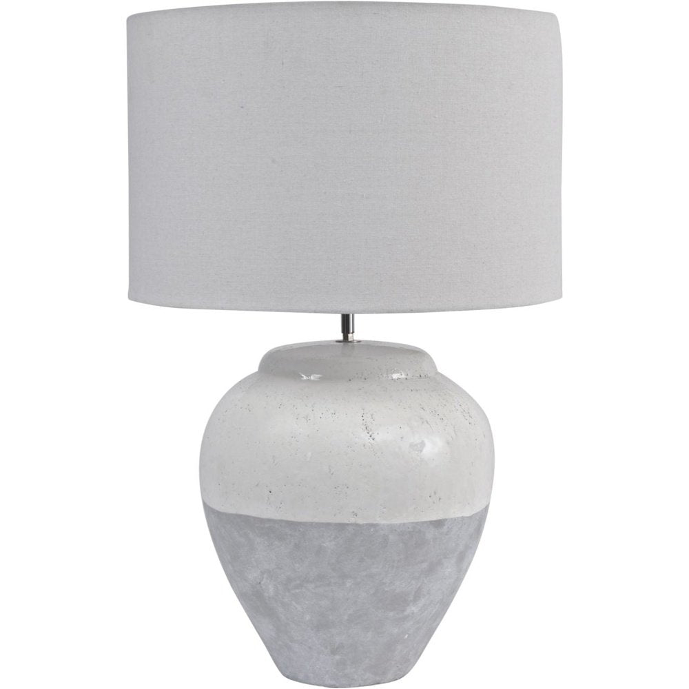 Product photograph of Libra Interiors Skyline Porcelain Table Lamp And Shade Large Grey from Olivia's