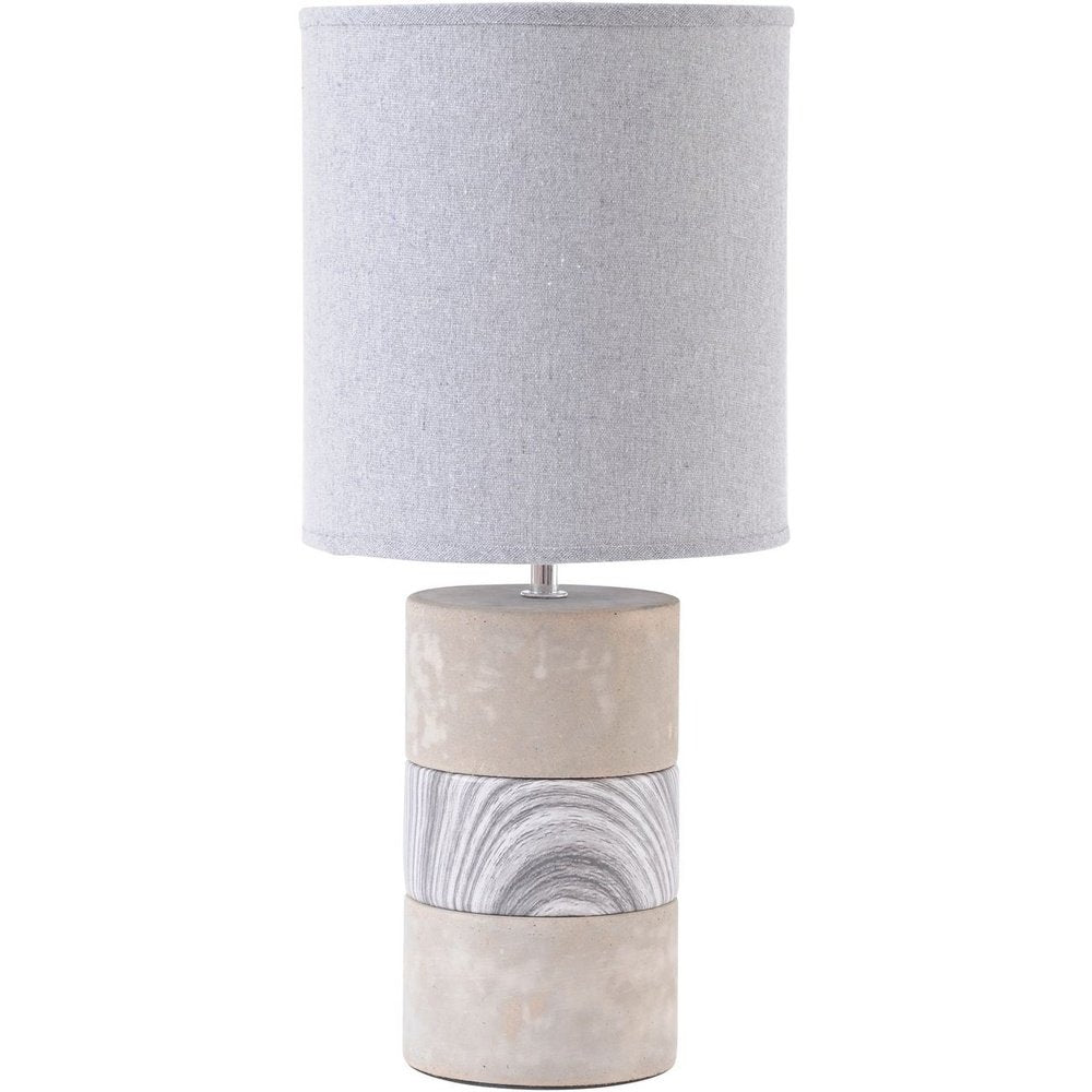 Product photograph of Libra Urban Botanic Collection - Concrete And Porcelain Table Lamp With Natural Shade from Olivia's