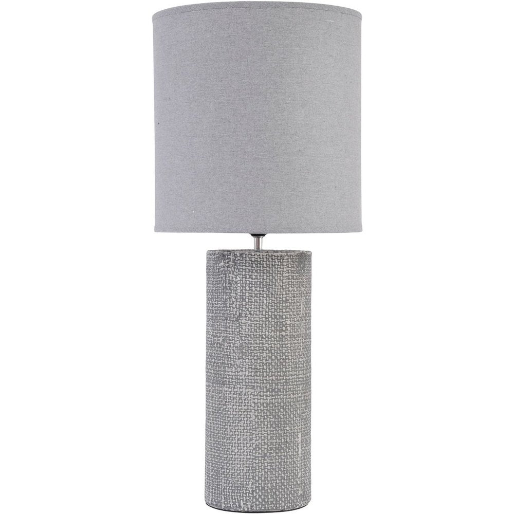 Libra Tall Textured Porcelain Table Lamp With Shade Grey