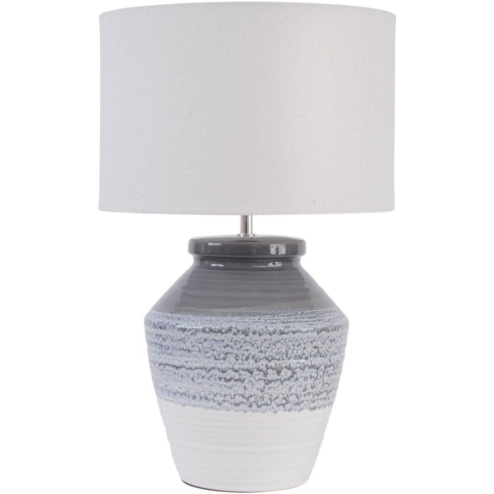 Product photograph of Libra Interiors Skyline Ceramic Table Lamp With Shade Grey And Blue from Olivia's