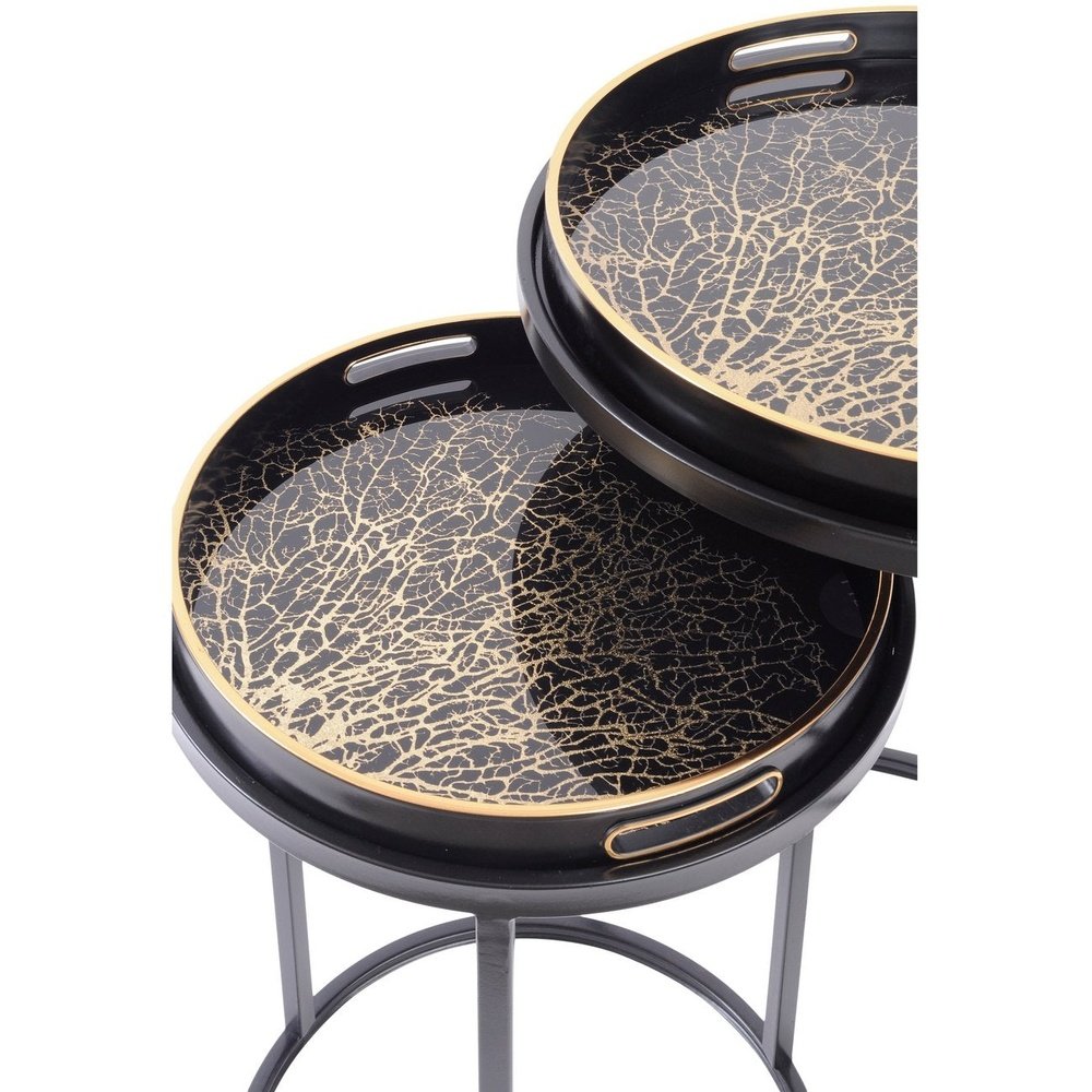 Product photograph of Libra Interiors Nest Of 2 Side Tables In Coral Design from Olivia's.