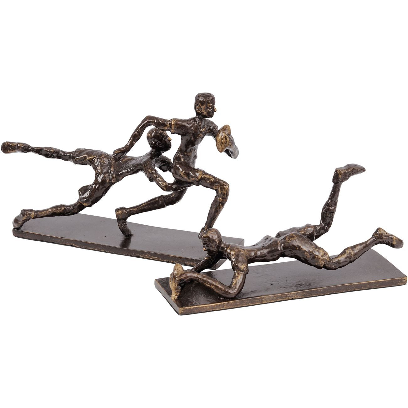 Product photograph of Libra Calm Neutral Collection - Rugby Tackle Sculpture Bronze from Olivia's.