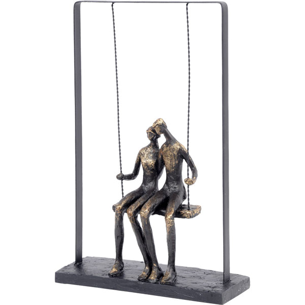 Libra Figurative Couple Sitting On Swing Sculpture