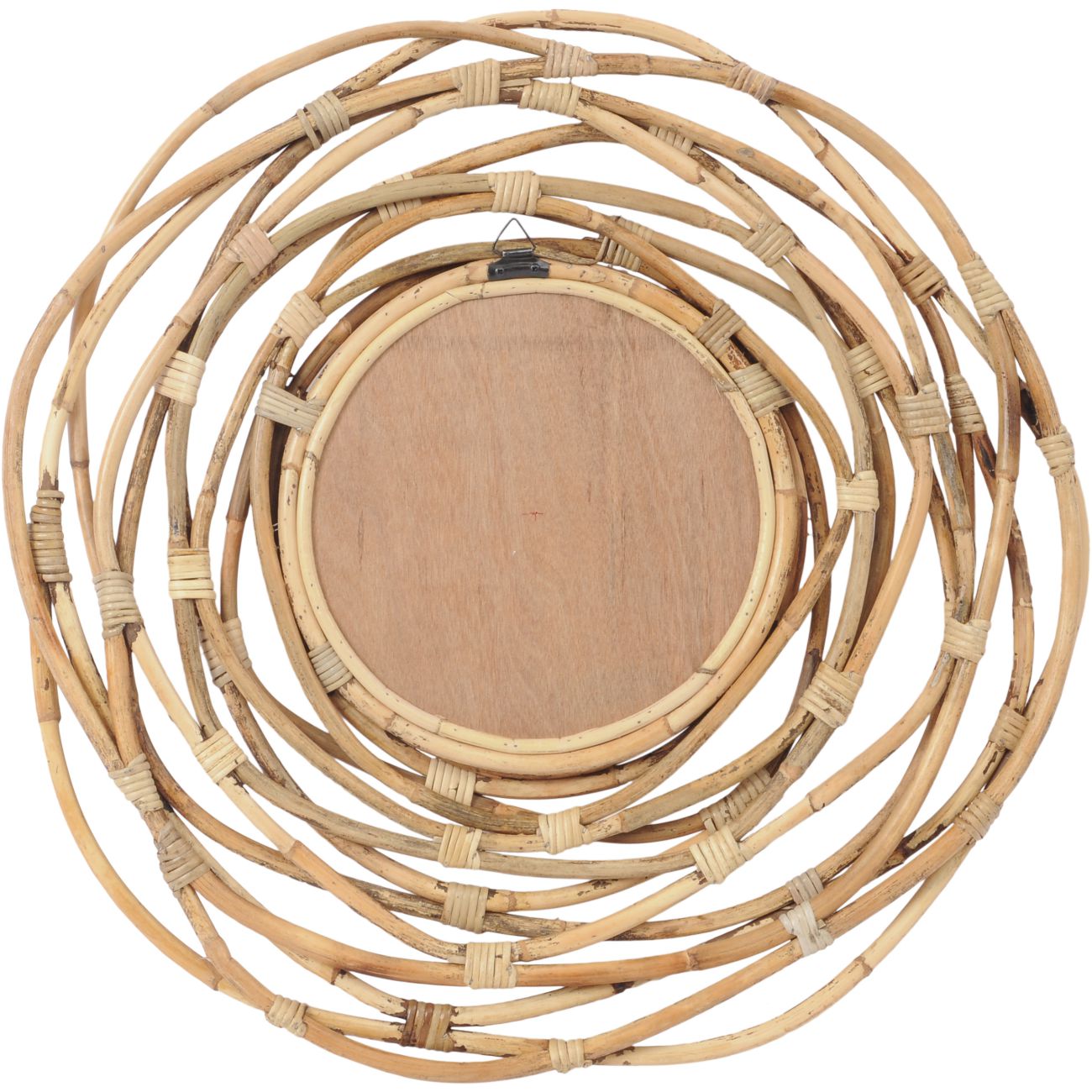 Product photograph of Libra Urban Botanic Collection - Natural Round Mirror Looped Cane Frame Rattan Brown from Olivia's.