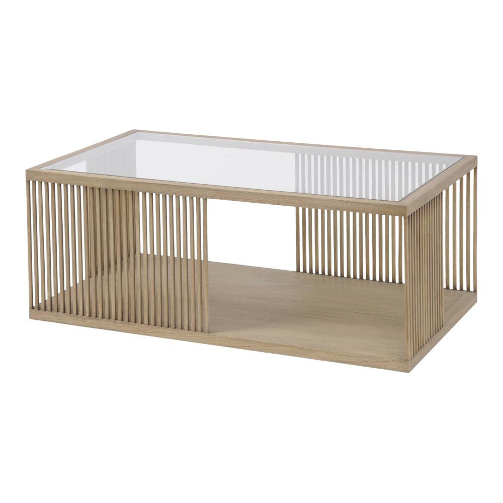 Product photograph of Libra Mindi Wood Strand Coffee Table from Olivia's