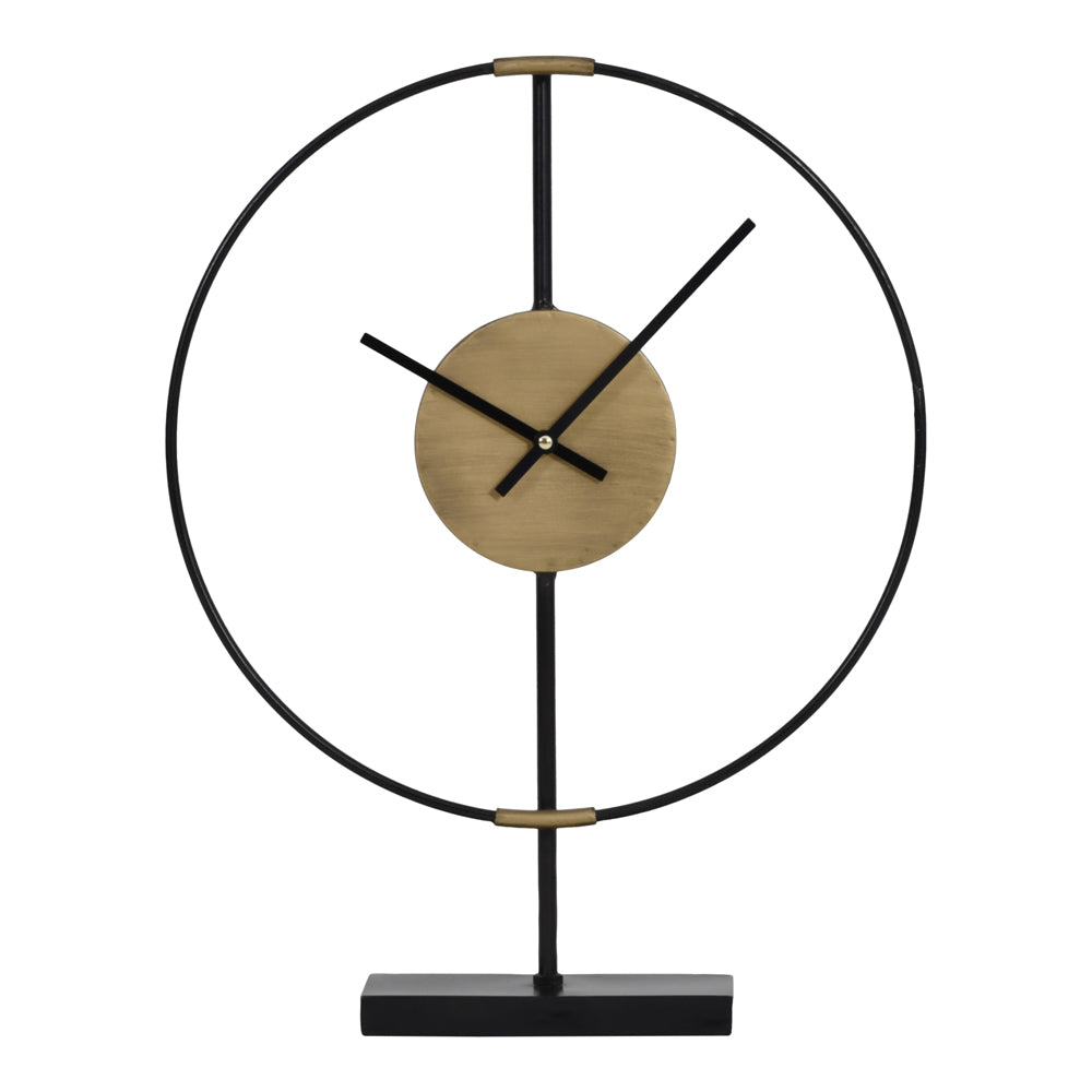 Product photograph of Libra Urban Botanic Collection - Brass And Black Framed Mantel Clock from Olivia's