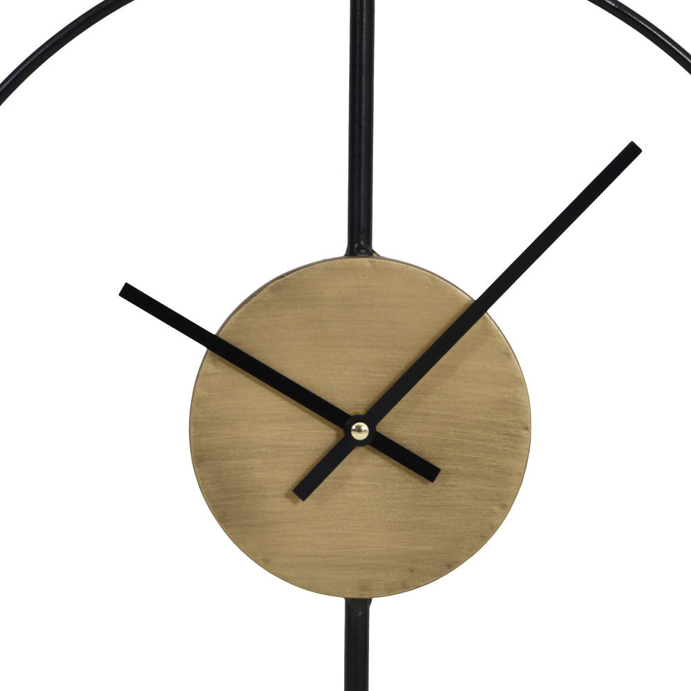 Product photograph of Libra Urban Botanic Collection - Brass And Black Framed Mantel Clock from Olivia's.