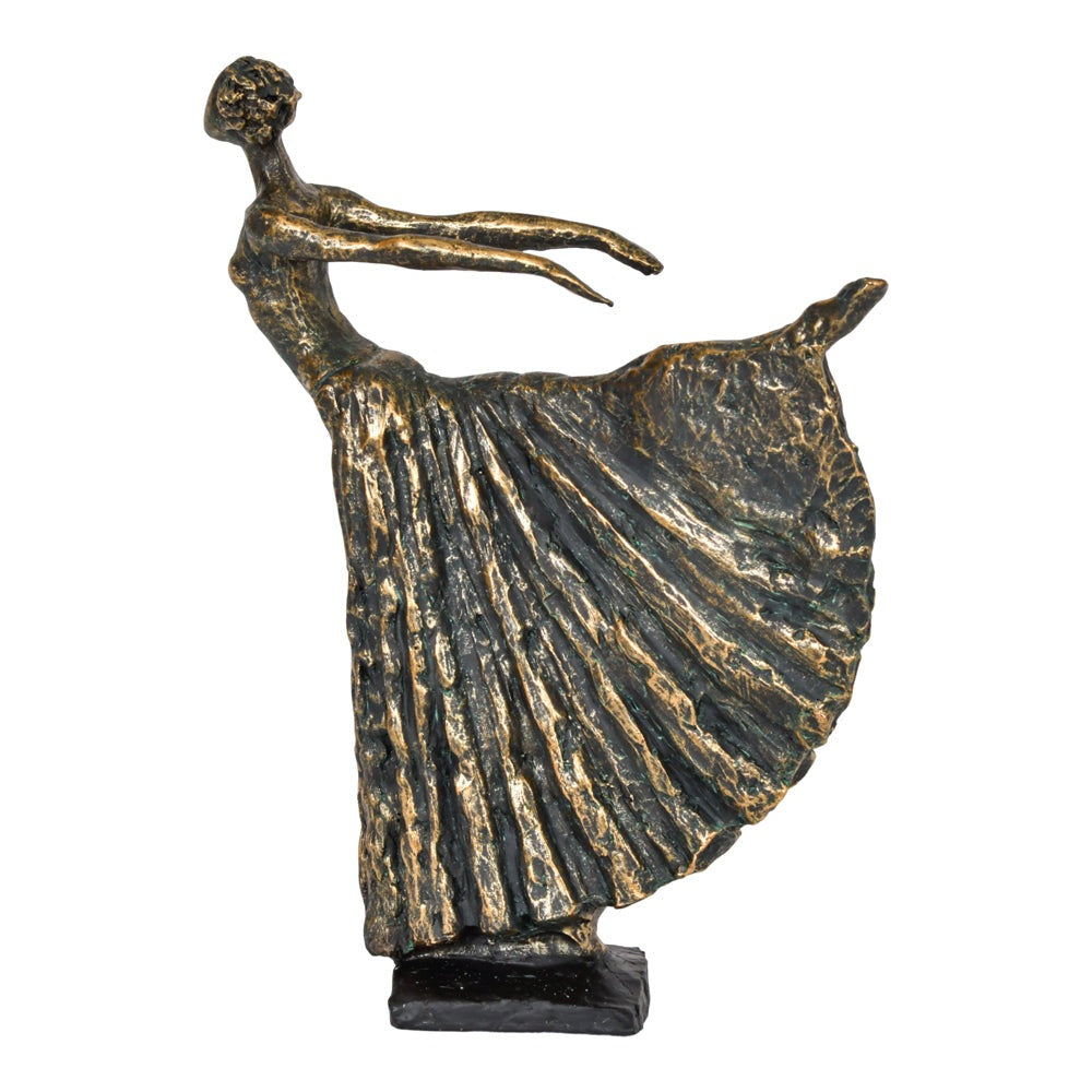 Product photograph of Libra Interiors Standing Bronze Resin Lady Dancer from Olivia's