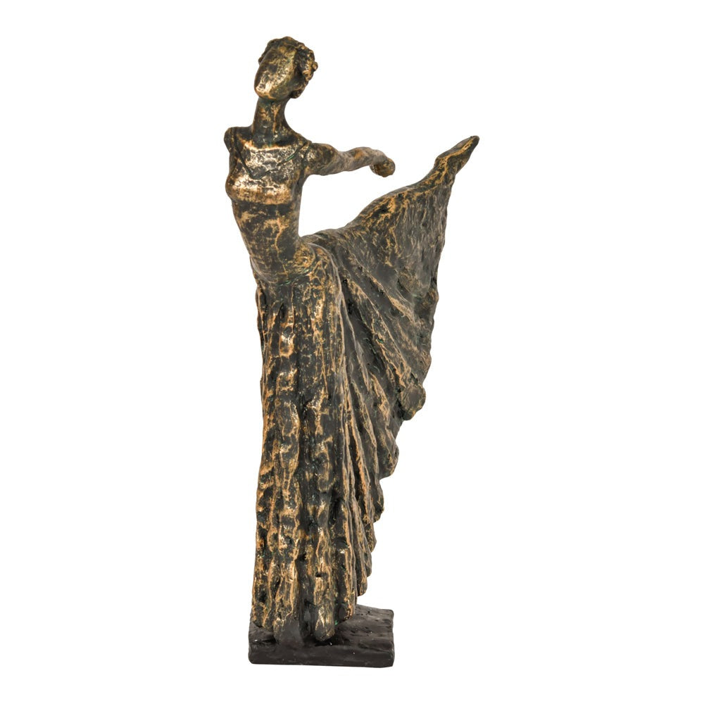 Product photograph of Libra Interiors Standing Bronze Resin Lady Dancer from Olivia's.