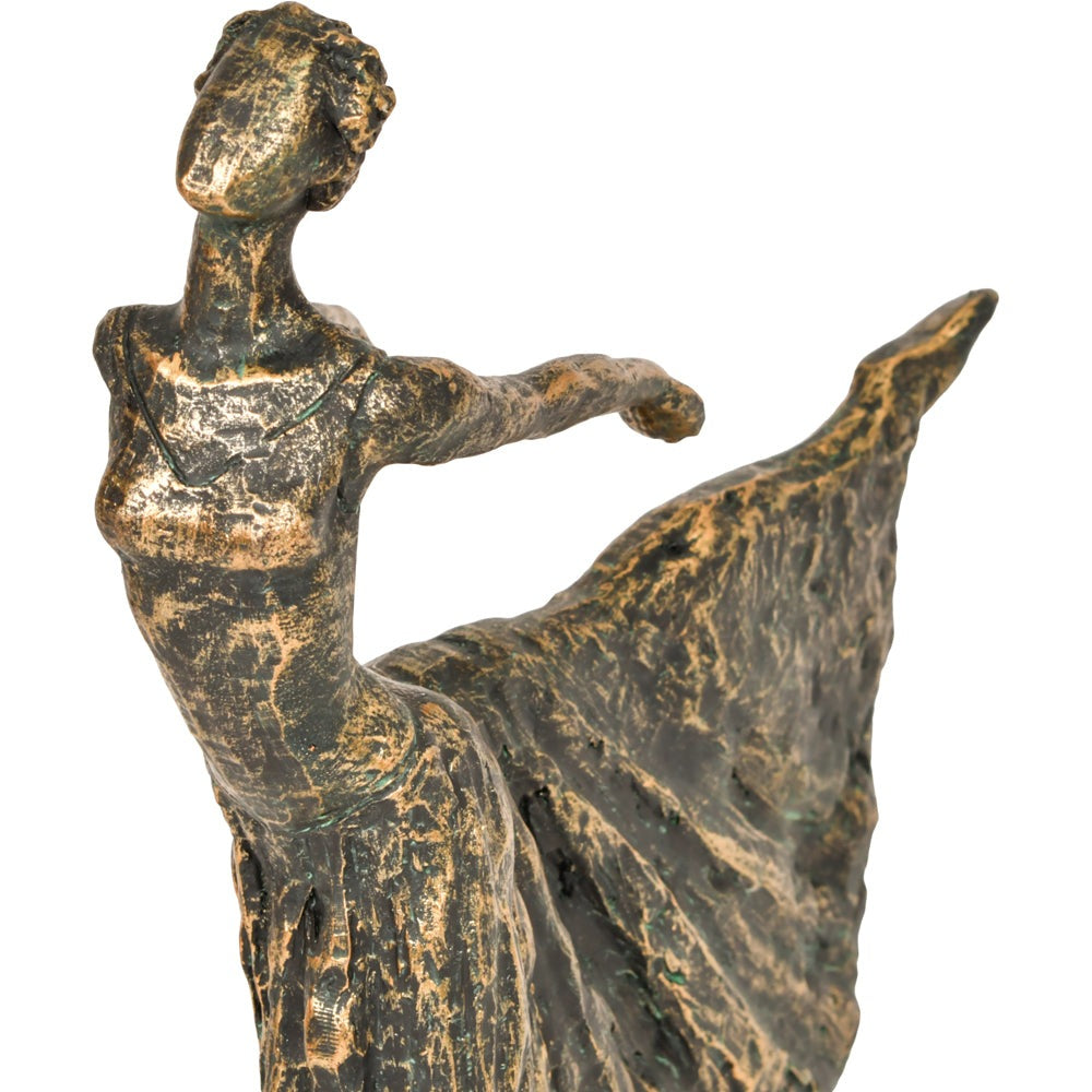 Product photograph of Libra Interiors Standing Bronze Resin Lady Dancer from Olivia's.