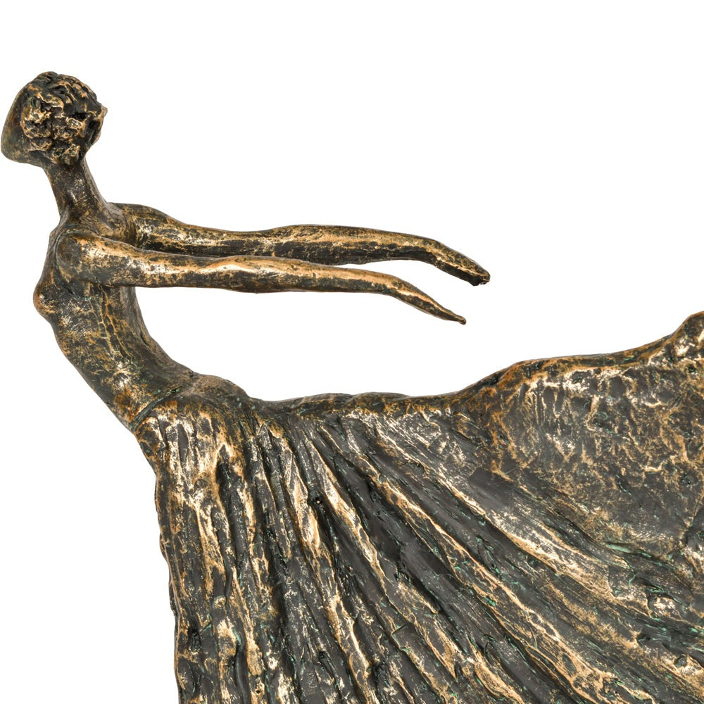 Product photograph of Libra Interiors Standing Bronze Resin Lady Dancer from Olivia's.