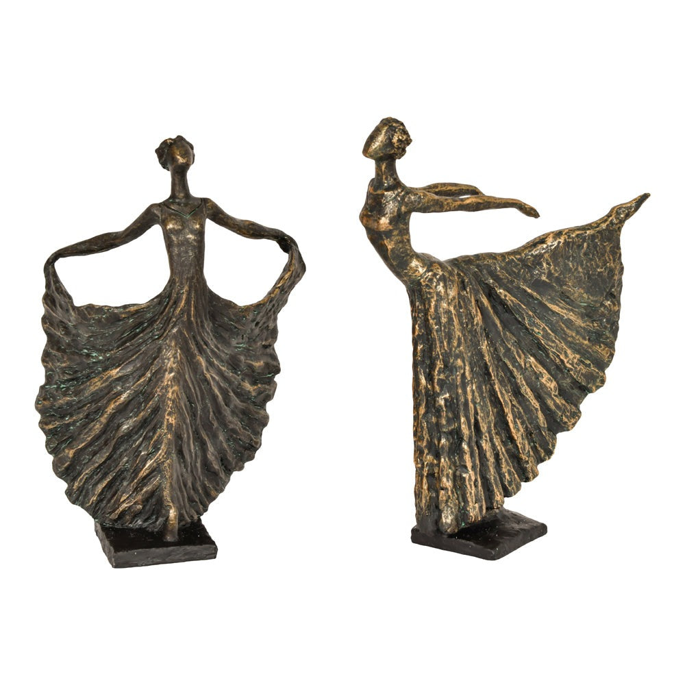 Product photograph of Libra Interiors Standing Bronze Resin Lady Dancer from Olivia's.