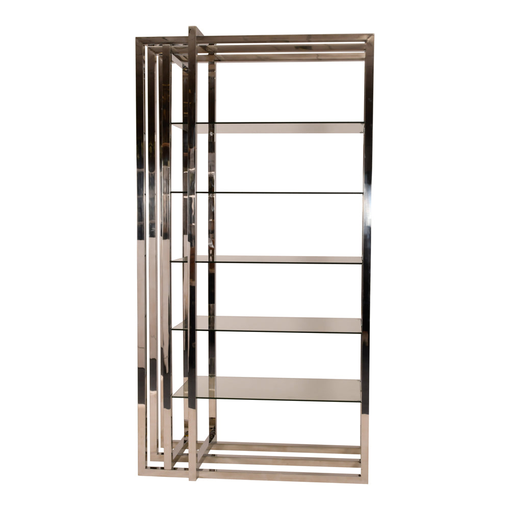 Product photograph of Libra Midnight Mayfair Collection - Belgravia Steel And Glass Display Unit from Olivia's