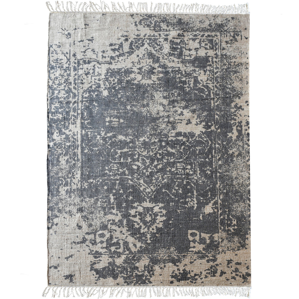 Product photograph of Libra Urban Botanic Collection - Hannut Hand Woven Pit Loom Grey Natural Hemp Rug from Olivia's