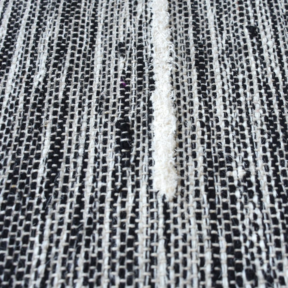 Product photograph of Libra Calm Neutral Collection - Hede Hand Woven Pit Loom Natural Grey Black Wool Rug from Olivia's.