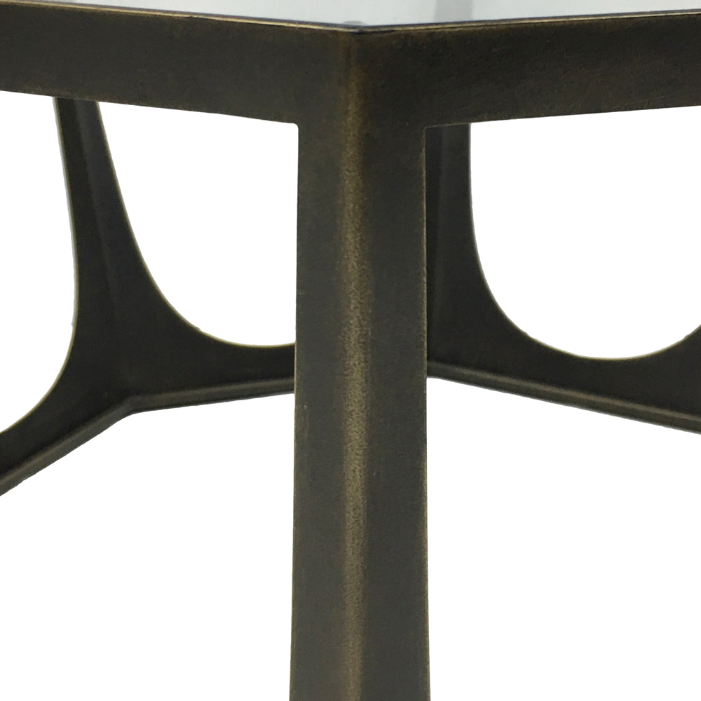 Product photograph of Libra Interiors Catalan Gilded With Glass Top Coffee Table In Bronze from Olivia's.