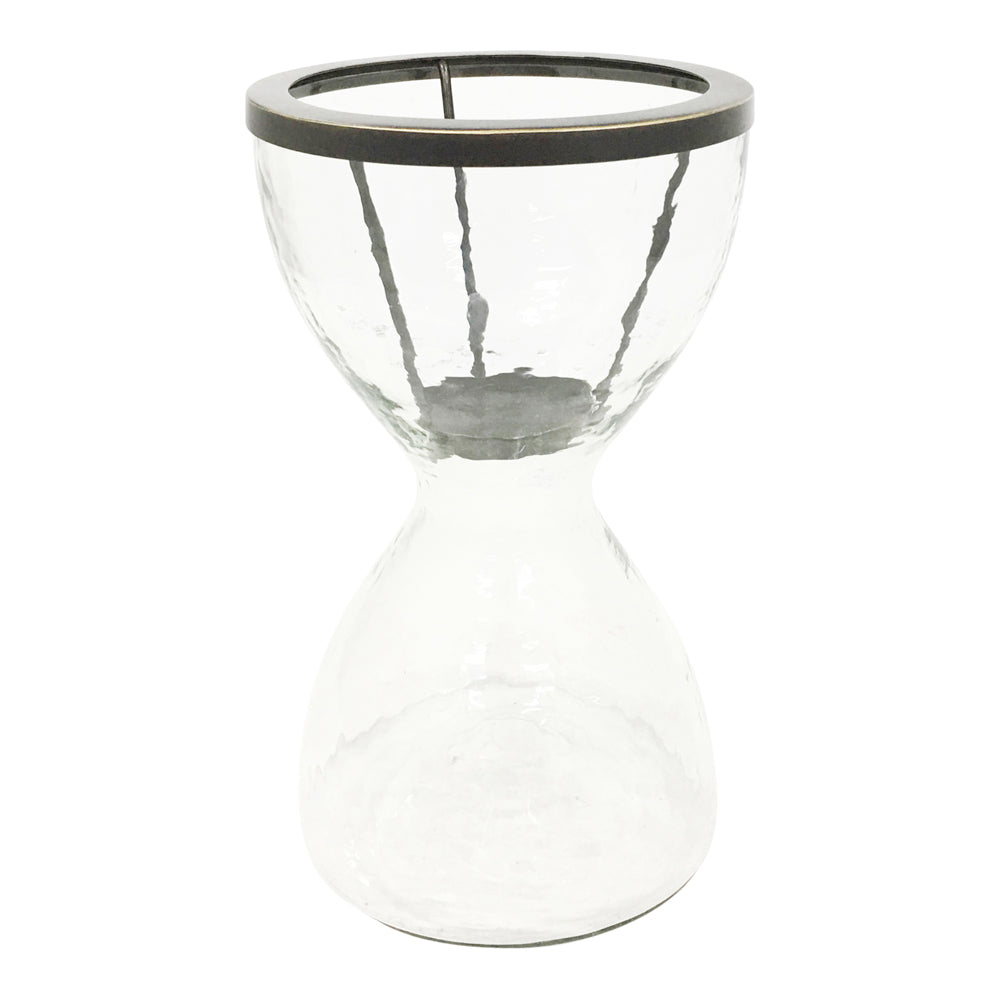 Product photograph of Libra Urban Botanic Collection - Nautica Hourglass Hurricane Vase from Olivia's