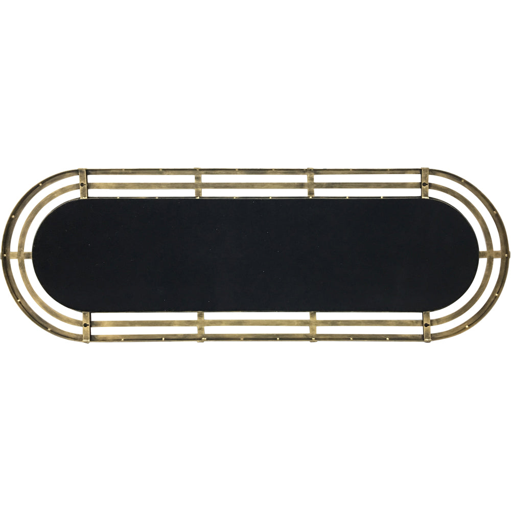 Product photograph of Libra Luxurious Glamour Collection - Lalique Oval Gold Metal Wall Mirror Small from Olivia's.