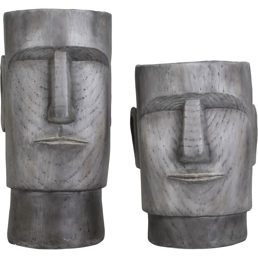 Product photograph of Libra Interiors Large Easter Island Head Planter from Olivia's.