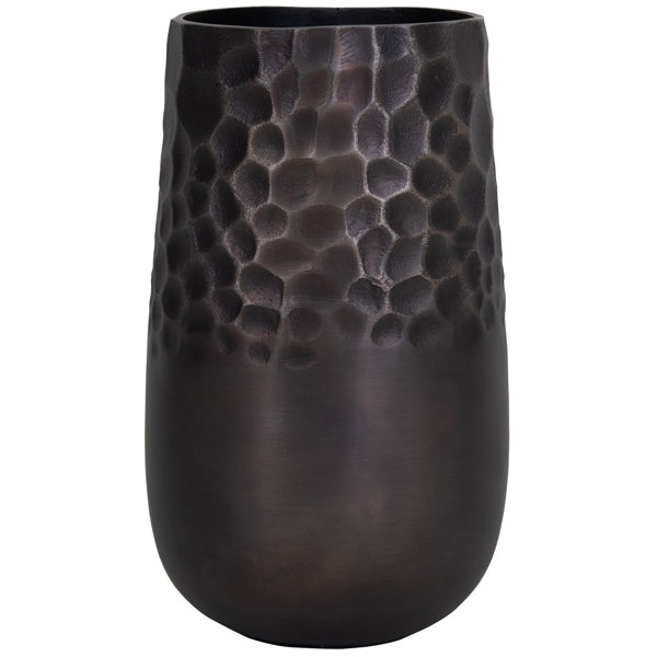 Product photograph of Libra Calm Neutral Collection - Burnished Giraffe Pattern Aluminium Vase Bronze from Olivia's