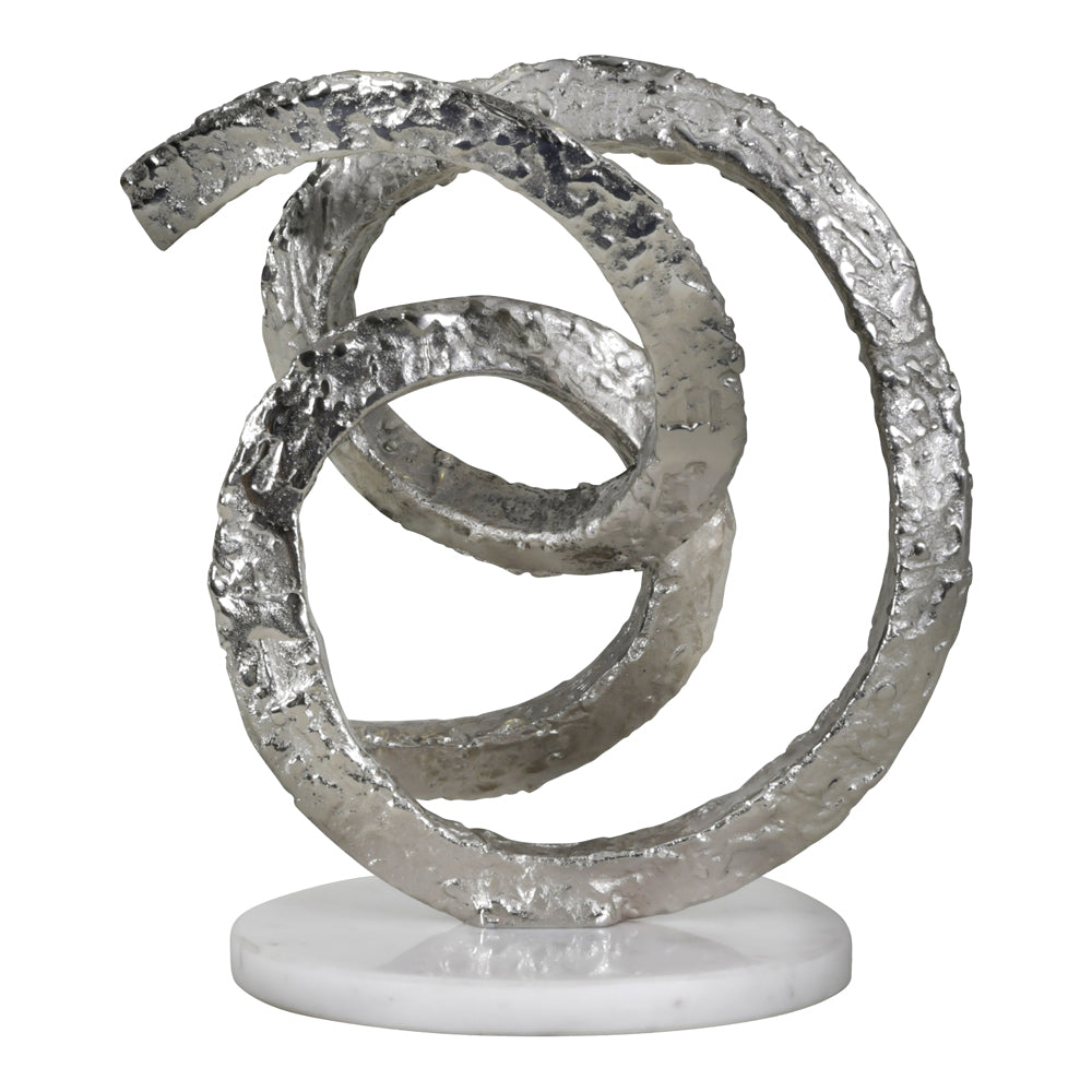 Product photograph of Libra Midnight Mayfair Collection - Silver Aluminium Togetherness Sculpture On White Marble Base from Olivia's.