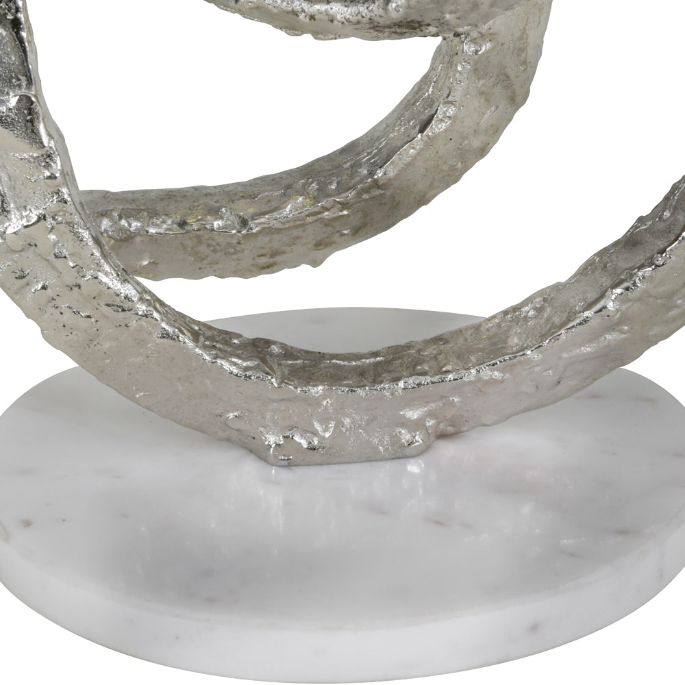 Product photograph of Libra Midnight Mayfair Collection - Silver Aluminium Togetherness Sculpture On White Marble Base from Olivia's.