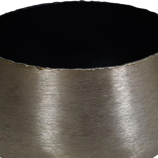 Product photograph of Libra Luxurious Glamour Collection - Molten Metal Round Planter Brushed Bronze Outlet from Olivia's.