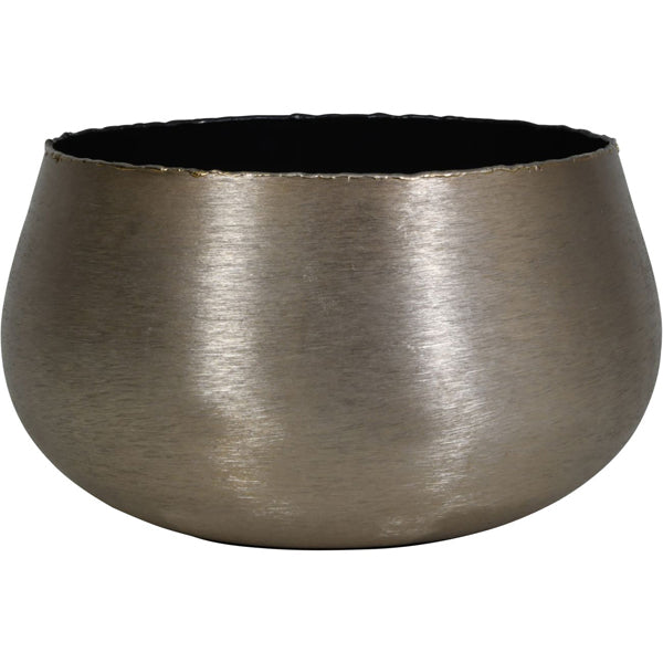 Libra Luxurious Glamour Collection Molten Metal Round Planter Brushed Bronze Outlet