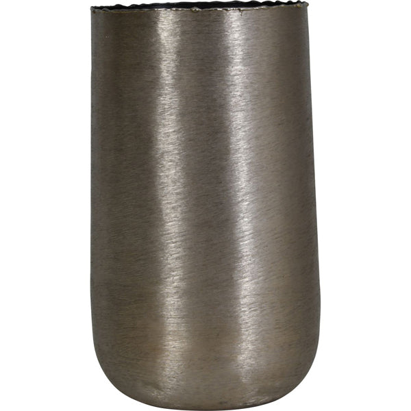 Product photograph of Libra Luxurious Glamour Collection - Molten Metal Drum Brushed Vase Bronze Outlet from Olivia's