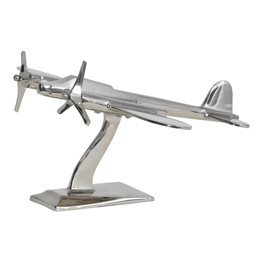 Libra Midnight Mayfair Collection Turboprop Silver Aluminium Aeroplane Sculpture