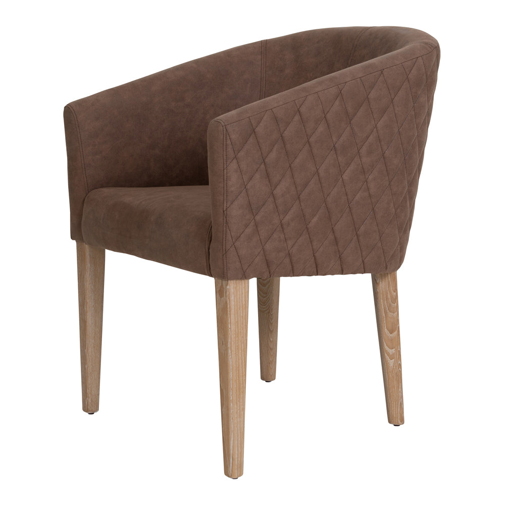 Product photograph of Libra Urban Botanic Collection - York Tan Tub Dining Chair In Faux Leather from Olivia's.