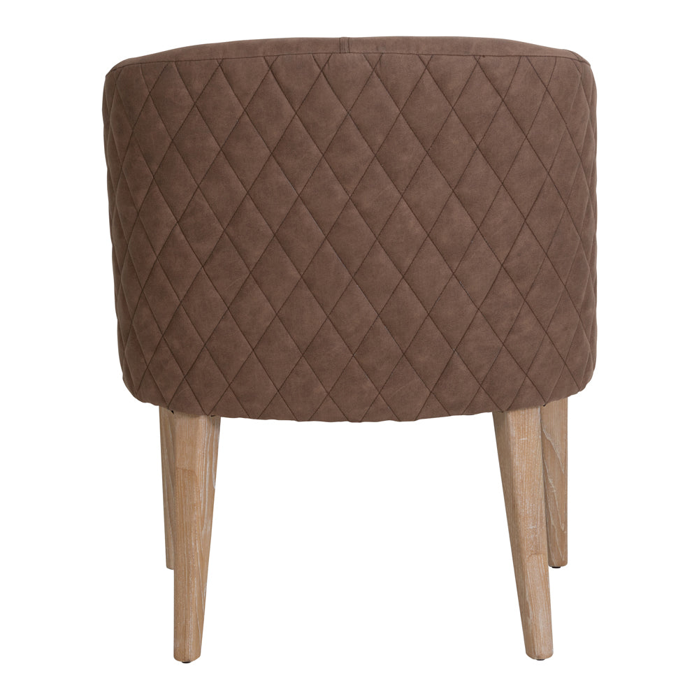 Product photograph of Libra Urban Botanic Collection - York Tan Tub Dining Chair In Faux Leather from Olivia's.