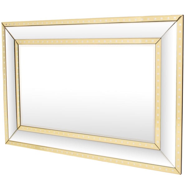 Product photograph of Libra Luxurious Glamour Collection - Foxton Rectangular Wall Mirror Gold from Olivia's.