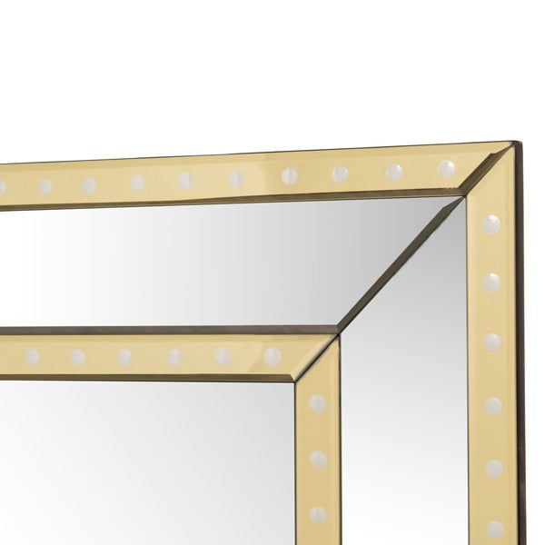 Product photograph of Libra Luxurious Glamour Collection - Foxton Rectangular Wall Mirror Gold from Olivia's.