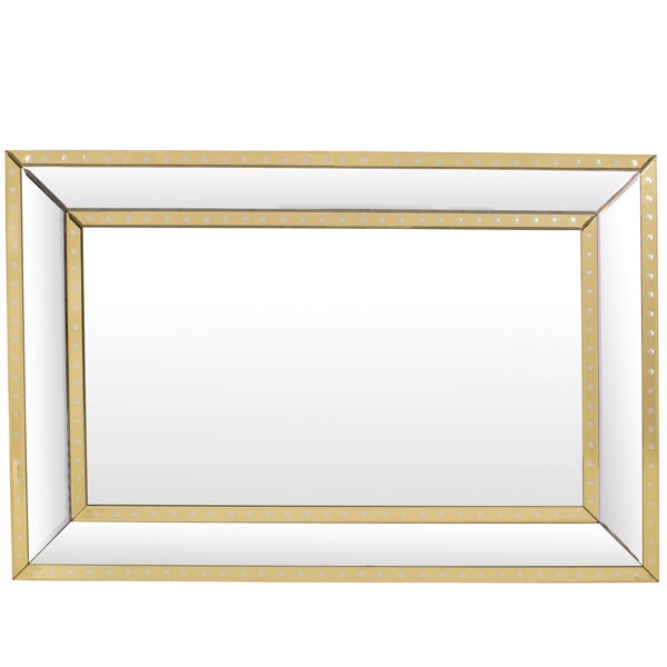 Product photograph of Libra Luxurious Glamour Collection - Foxton Rectangular Wall Mirror Gold from Olivia's