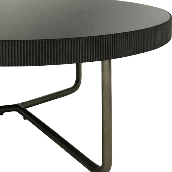 Product photograph of Libra Calm Neutral Collection - Knightsbridge Round Set 0f 2 Coffee Table Black Tinted Glass from Olivia's.