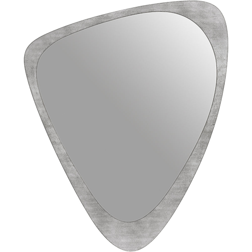 Product photograph of Libra Interiors Martin Iron Framed Abstract Wall Mirror Brushed Grey Finish Small from Olivia's